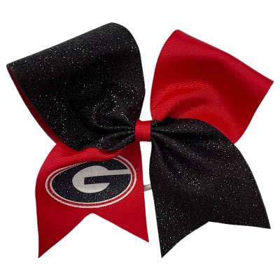 Georgia Bulldogs Jumbo Glitter Bow with Ponytail Holder                                                                         