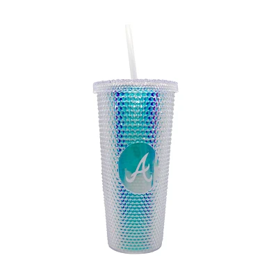 Logo Brands Atlanta Braves Iridescent Studded 24 oz Tumbler                                                                     