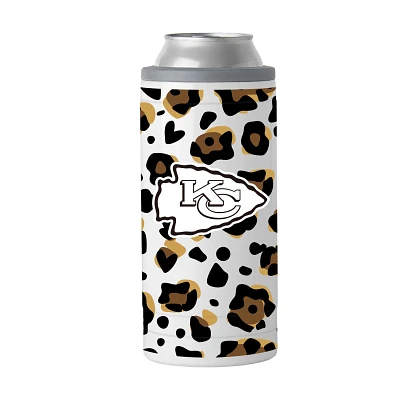 Logo Brands Kansas City Chiefs Neutral Leopard 12oz Slim Can Coolie                                                             