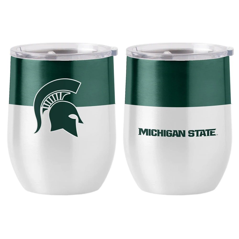 Logo Brands Michigan State University 16 oz Colorblock Stainless Curved Beverage Tumbler                                        