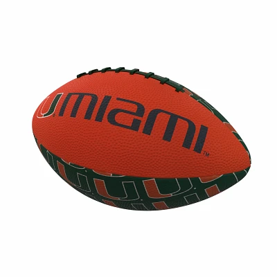 Logo Brands University of Miami Repeating Mini-Size Rubber Football                                                             