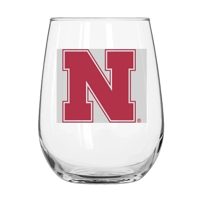 Logo Brands University of Nebraska Gameday 16 oz Curved Beverage Glass                                                          