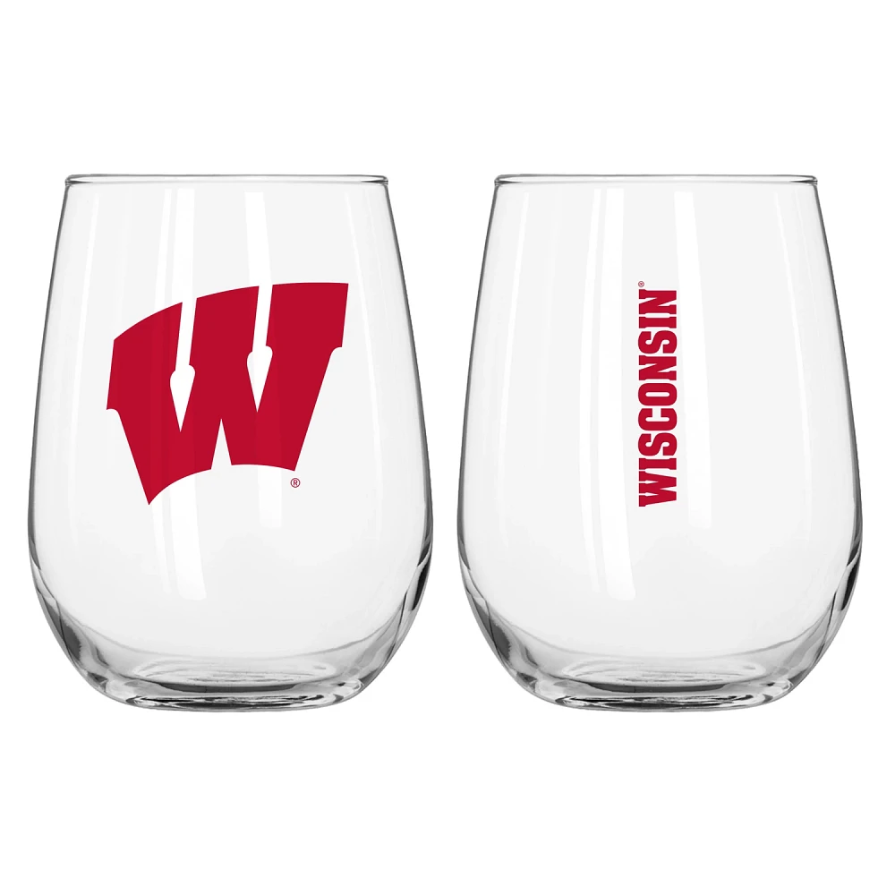 Logo Brands University of Wisconsin Gameday 16 oz Curved Beverage Glass                                                         