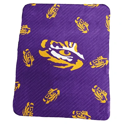 LSU Tigers 50" x 60" Repeating Logo Classic Plush Throw Blanket                                                                 