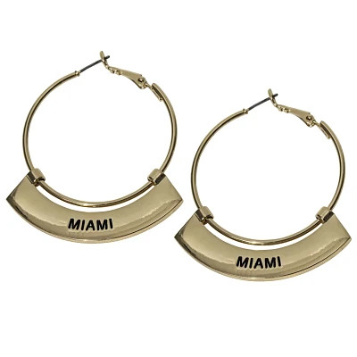Miami Hurricanes Weller Hoop Earrings                                                                                           