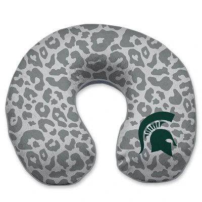 Michigan State Spartans Cheetah Print Memory Foam Travel Pillow                                                                 