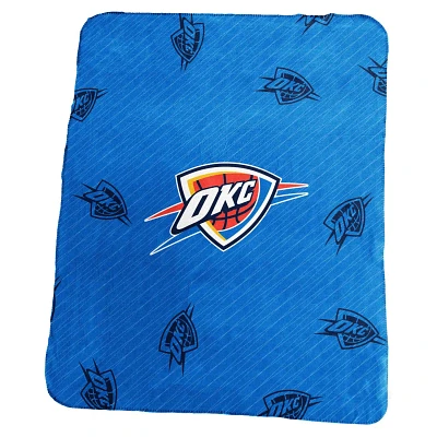 Oklahoma City Thunder 50" x 60" Repeating Logo Classic Plush Throw Blanket                                                      