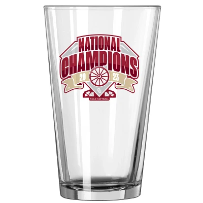 Oklahoma Sooners 2023 NCAA Softball Women's College World Series Champions 16oz Pint Glass                                      