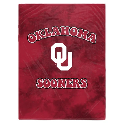 Oklahoma Sooners 60'' x 70'' Bubble Tie-Dye Flannel Sherpa Blanket                                                              