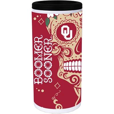Oklahoma Sooners Dia Stainless Steel 12oz Slim Can Cooler                                                                       