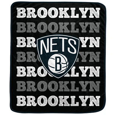 Pegasus Brooklyn Nets 60'' x 70'' Logo Wordmark Plush Blanket                                                                   