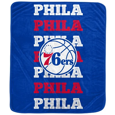 Pegasus Philadelphia 76ers 60'' x 70'' Logo Wordmark Plush Blanket                                                              