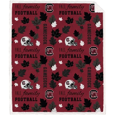 Pegasus South Carolina Gamecocks 60" x 70" Fall Family  Football Flannel Fleece Sherpa Blanket                                  