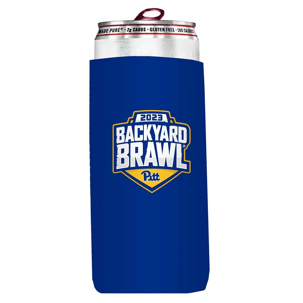 Logo Brands Pitt Panthers BLACK Personalized 12 Oz Slim Can Stainless Steel Coolie - 14136630