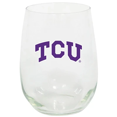 TCU Horned Frogs 15oz Stemless Wine Glass                                                                                       