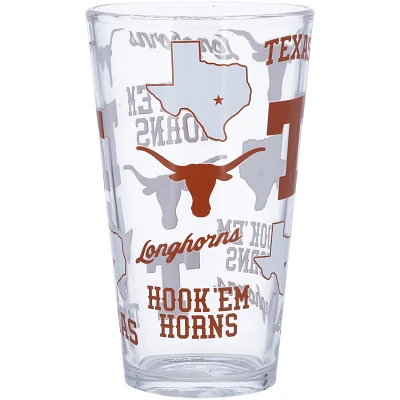 Texas Longhorns 16oz Allover Print Pint Glass                                                                                   