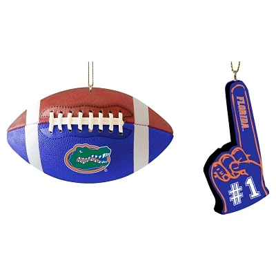 The Memory Company Florida Gators Football  Foam Finger Ornament Two-Pack                                                       