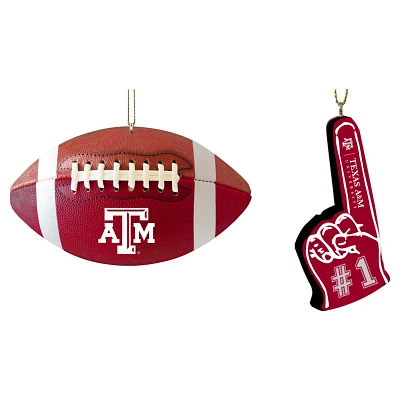 The Memory Company Texas AM Aggies Football  Foam Finger Ornament Two-Pack                                                      