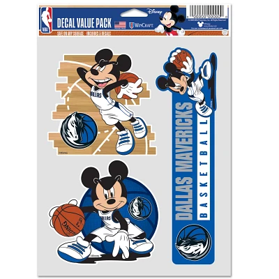 WinCraft Dallas Mavericks Disney Mickey Mouse Team 3-Pack Decal Set                                                             