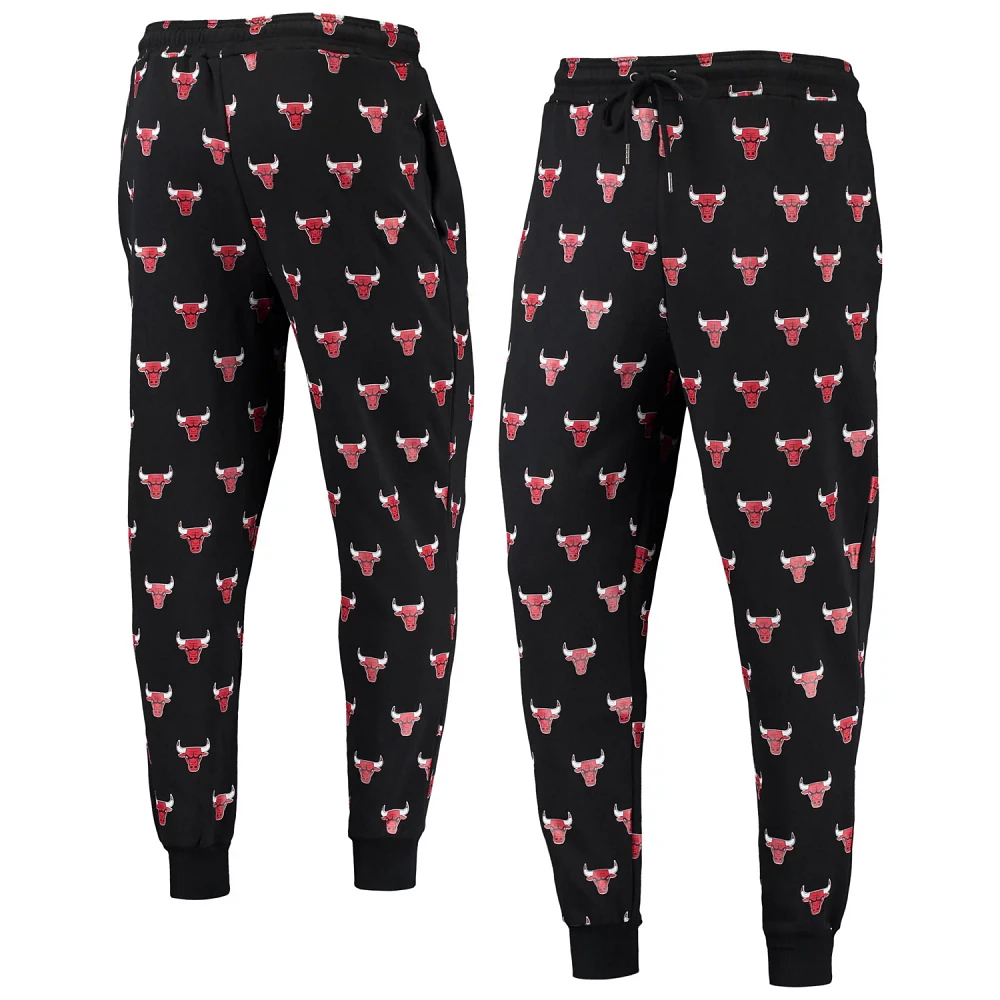 The Wild Collective Chicago Bulls Allover Logo Jogger Pants