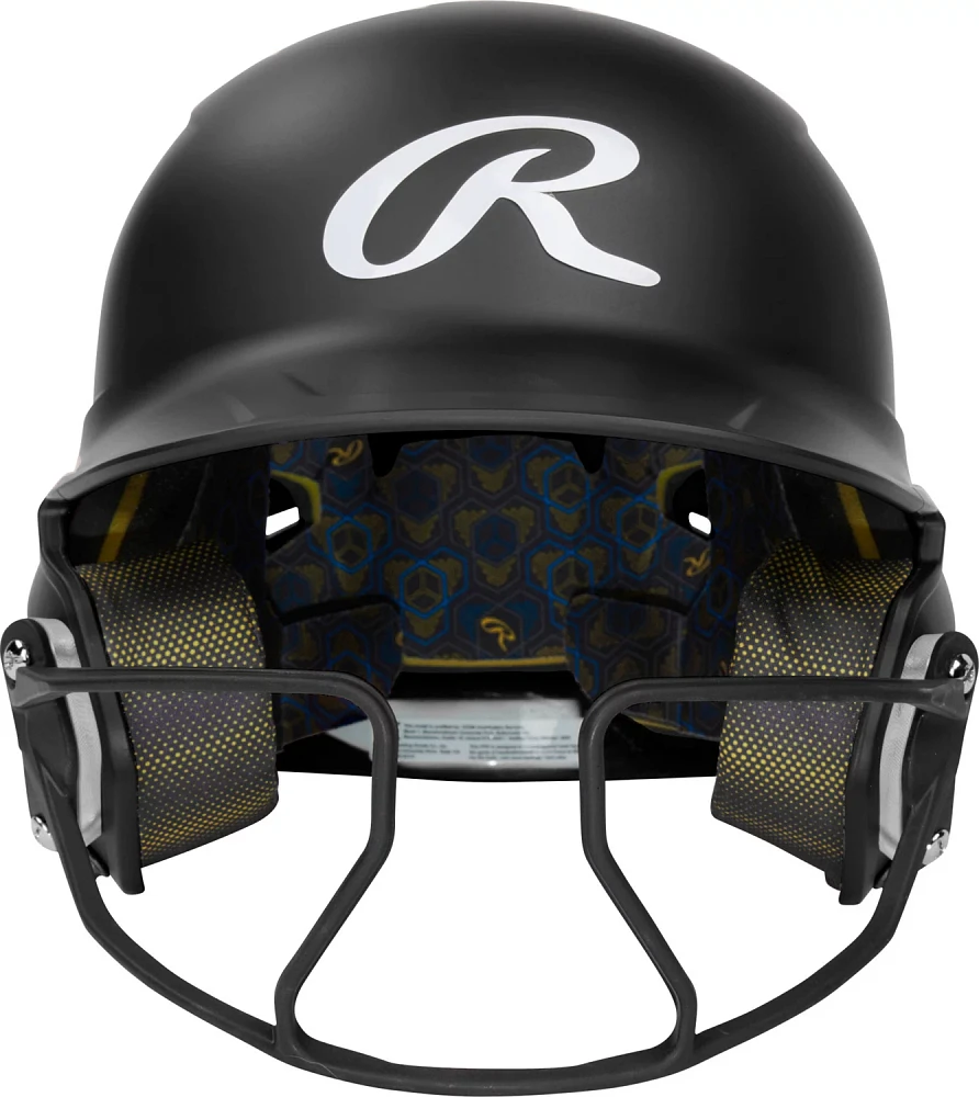 Rawlings Senior Mach Hi-Viz 1-Tone Batting Helmet with Face Guard