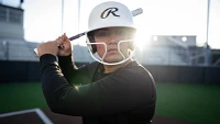 Rawlings Senior Mach Hi-Viz 1-Tone Batting Helmet with Face Guard