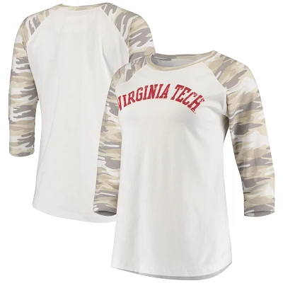 /Camo Virginia Tech Hokies Boyfriend Baseball Raglan 3/4 Sleeve T-Shirt