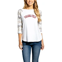 /Camo Virginia Tech Hokies Boyfriend Baseball Raglan 3/4 Sleeve T-Shirt