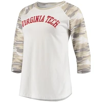 /Camo Virginia Tech Hokies Boyfriend Baseball Raglan 3/4 Sleeve T-Shirt