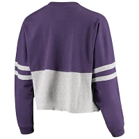 /Gray Clemson Tigers Cropped Retro Jersey Long Sleeve T-Shirt                                                                   