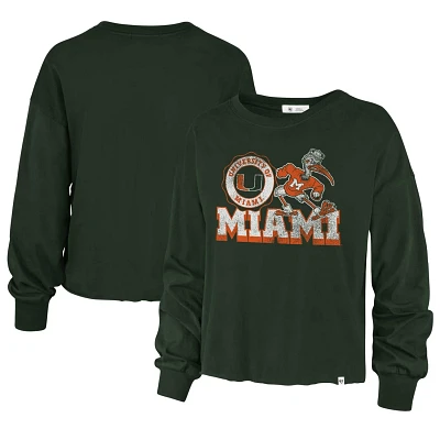 '47 Miami Hurricanes Bottom Line Parkway Long Sleeve High Waist T-Shirt