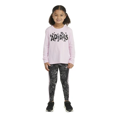 adidas 2-Piece Long Sleeve Swing T-shirt and Printed Legging Set