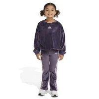 adidas Girls' 4-7 Velour Shirt and Pants Set