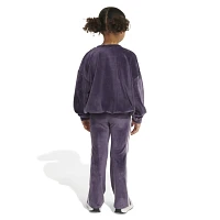 adidas Girls' 4-7 Velour Shirt and Pants Set