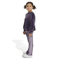 adidas Girls' 4-7 Velour Shirt and Pants Set