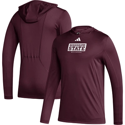 adidas Mississippi State Bulldogs Sideline AEROREADY Hooded Long Sleeve T-Shirt                                                 