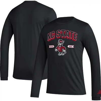 adidas NC State Wolfpack Mighty Mascot Pregame Long Sleeve T-Shirt                                                              