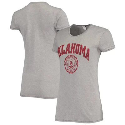 Alternative Apparel Heathered Gray Oklahoma Sooners Keepsake College Seal T-Shirt                                               