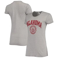 Alternative Apparel Heathered Gray Oklahoma Sooners Keepsake College Seal T-Shirt                                               