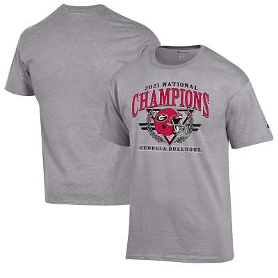 Champion Georgia Bulldogs College Football Playoff 2021 National Champions Helmet Wreath T-Shirt                                