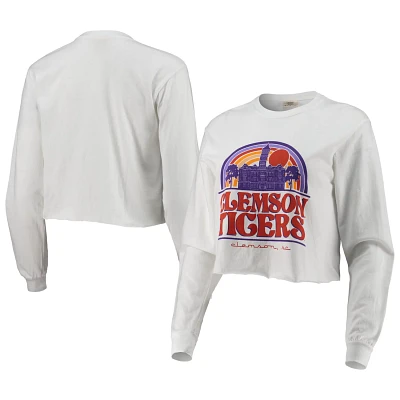 Clemson Tigers Retro Campus Crop Long Sleeve T-Shirt