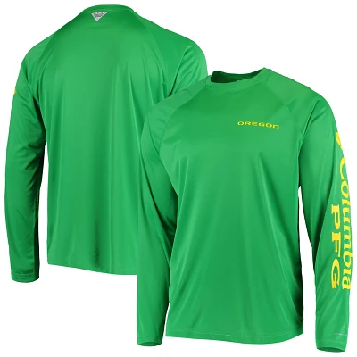 Columbia Oregon Ducks Terminal Tackle Omni-Shade Raglan Long Sleeve T-Shirt