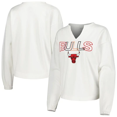 Concepts Sport Chicago Bulls Sunray Notch Neck Long Sleeve T-Shirt