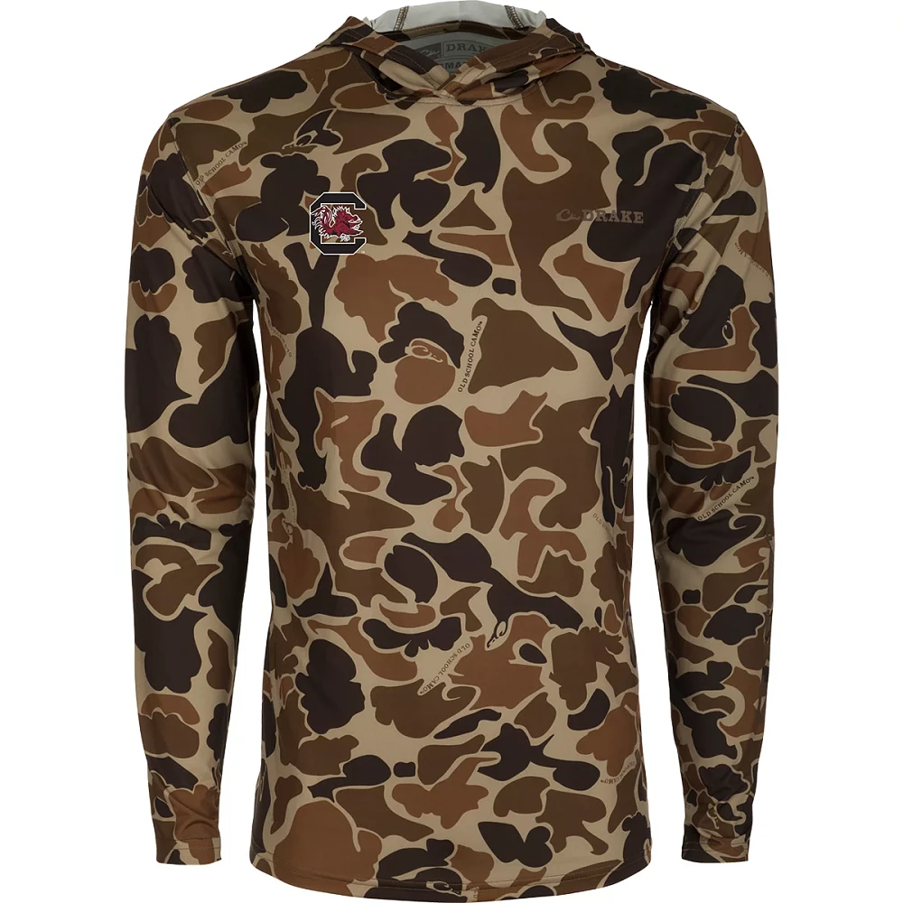 Drake Waterfowl Men's University of South Carolina Performance Camo Hooded Long Sleeve Shirt