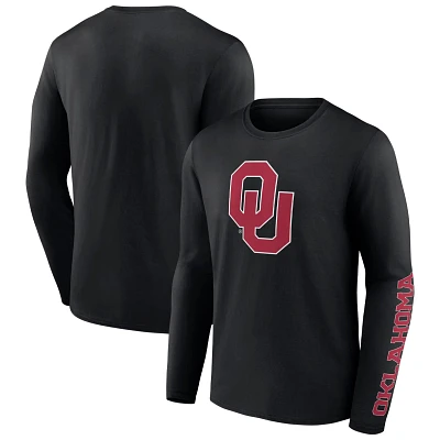 Fanatics Branded Oklahoma Sooners Double Time 2-Hit Long Sleeve T-Shirt