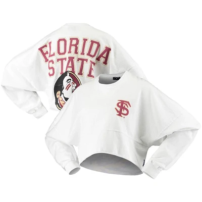 Florida State Seminoles Raw Hem Cropped Spirit Jersey Long Sleeve T-Shirt                                                       