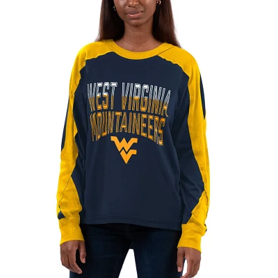 G-III 4Her by Carl Banks /Gold West Virginia Mountaineers Smash Oversized Long Sleeve T-Shirt