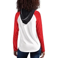 G-III 4Her by Carl Banks /Scarlet Nebraska Huskers From the Sideline Raglan Long Sleeve Hoodie T-Shirt