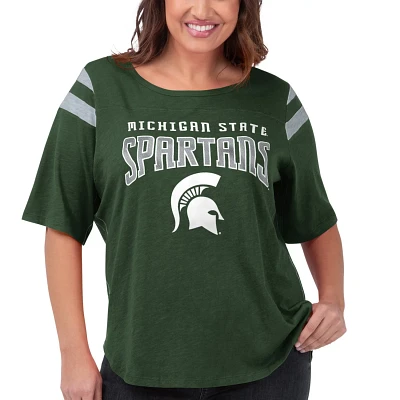 G-III 4Her by Carl Banks Michigan State Spartans Plus Linebacker Half-Sleeve T-Shirt