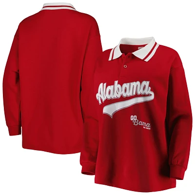 Gameday Couture Alabama Tide Happy Hour Long Sleeve Polo                                                                        